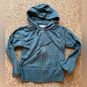 Spiritual Gangster Hoodie Womens XS Teal Blue Full Zip Free Spirit Stars